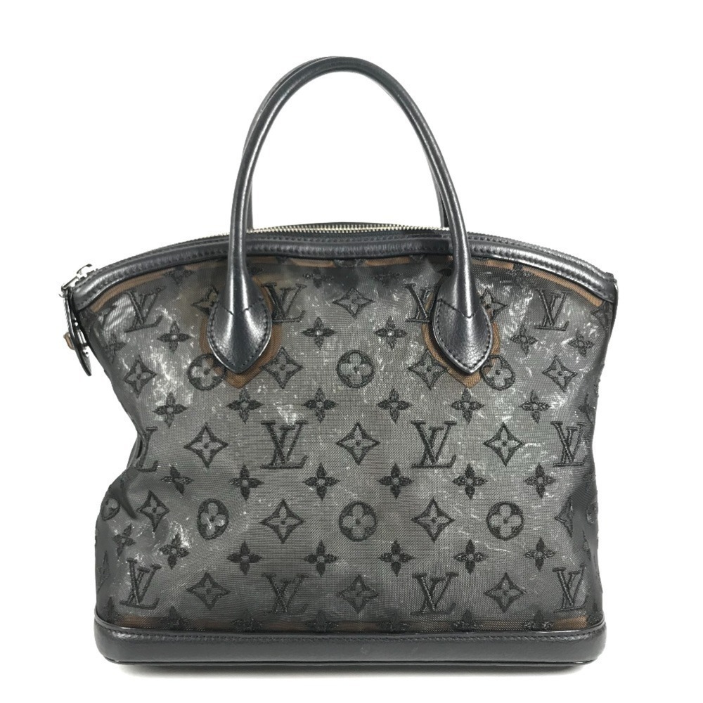 LOUIS VUITTON M40769 Monogram Transparent Lockit Bag Tote Mesh Handbag Leathe...